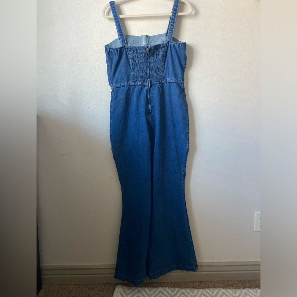 Hollister Blue Denim Jumpsuit Flared - Picture 4 of 12